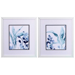 HomeRoots Set of Two Blue Flower Framed Art - 1 of 3