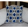 HomeRoots 20" Blue and White Geometric Cotton Throw Pillow - 2 of 4