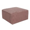 Vynxaria Modern Corduroy Square Ottoman with Dense Foam Padding and Pocket Coil Springs,Pink - 4 of 4