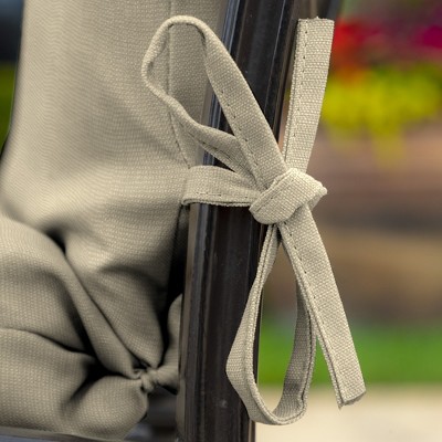 Tan Polyester Outdoor Dining Chair Cushion with Headrest