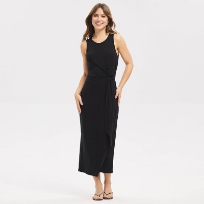 Women's Ribbed Tie-Waist Maxi Bodycon Dress - A New Day™