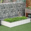 Outsunny 69'' x 36'' Galvanized Raised Garden Bed, DIY Large Planter for Outdoor Plants, No Bottom w/ A Pairs of Glove for Backyard, Patio to Grow Vegetables, Herbs, and Flowers - 2 of 4
