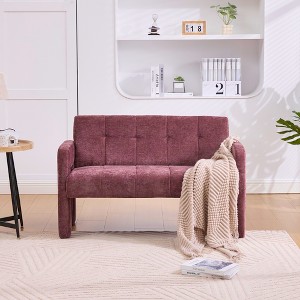 GDFStudio Ines 46.85'' Modern Chenille Upholstered Loveseat Sofa - 1 of 4