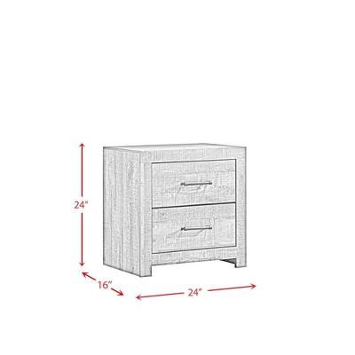 Rustic Brown 2-Drawer Solid Wood Nightstand