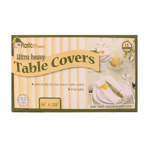 Posh Setting 66 x 108 Clear Ultra Heavy Duty Pre-cut Disposable Plastic Tablecloths - 16 count - 1 of 1