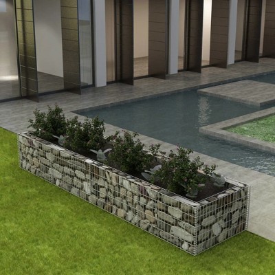 VidaXL Gabion Raised Bed Steel 141.7Inchx35.4Inchx19.7Inch