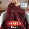 Sunbeam 50"x60" Heated Throw Blanket 3 Heat Settings Fleece Garnet Red - 2 of 4
