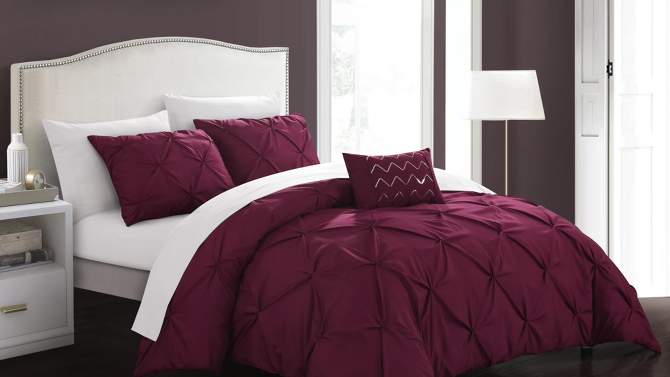 Whitley Pinch Pleated & Ruffled 8 Piece Duvet Cover Set - Chic Home Design&#153;, 2 of 9, play video