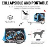 VASIP Large Pet Dog Bike Trailer - 100LB Capacity All-Terrain Pet Carrier, Folding Steel Frame for Cycling, Jogging & Camping,Black+Blue - 4 of 4