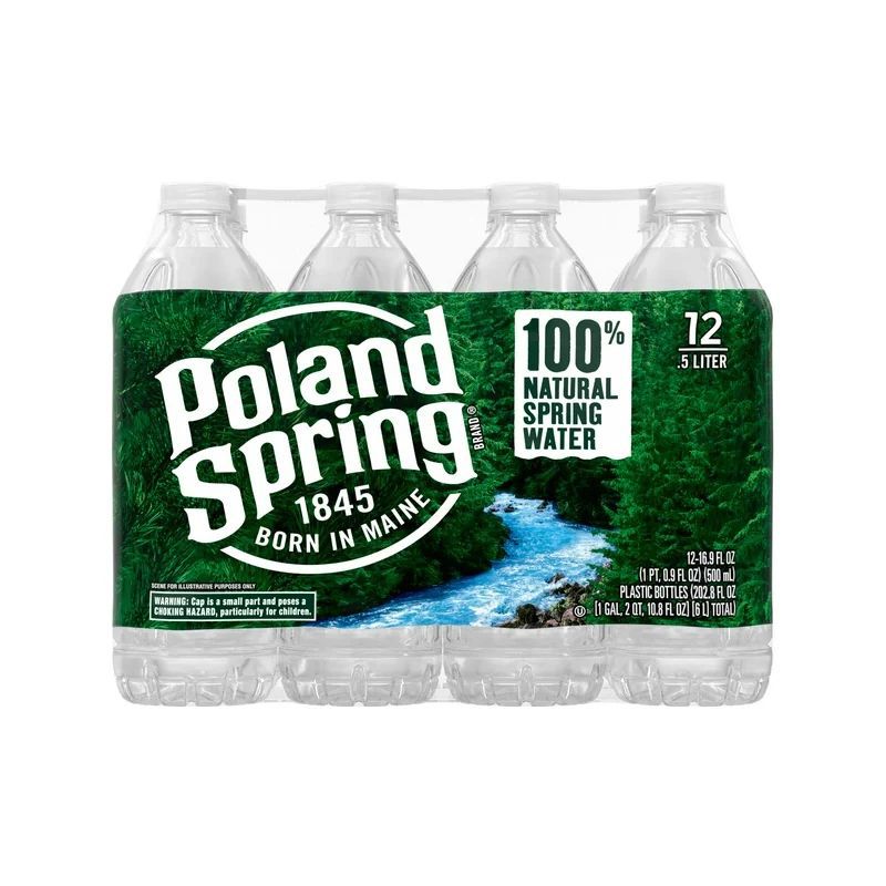 12 Pack Poland Spring Brand 100% Natural Spring Water, 16.9oz, 2 of 7