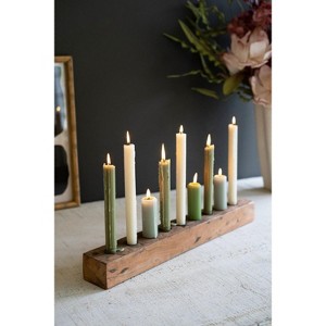 Rustic Recycled Wood Candelabra – 24" Long Taper Holder by Kalalou - 1 of 3