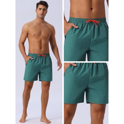 INSPIRE CHIC Men's Casual Summer Elastic Waist Drawstring Mesh Lining Swimming Beach Shorts Green 36 — фото 4