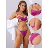 Allegra K Women's 2 Piece Adjustable Straps Push-up Floral Lace Bra and Underwear Sets - 3 of 4