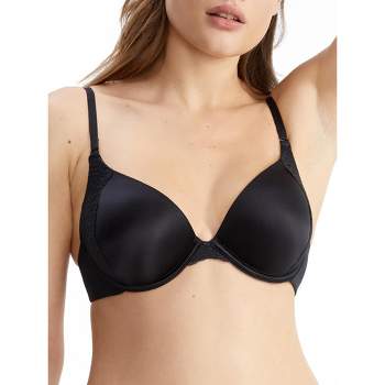 Leonisa Laced Balconette Push-Up Bra with Wide Underbust Band - Black 38B