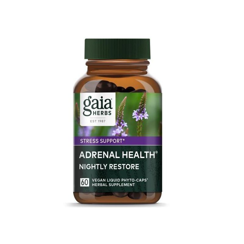 Gaia Herbs Adrenal Health Nightly Restore - Adrenal Support Herbal Supplement, 1 of 4