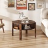 Tangkula Round Coffee Table with 4 Side Compartments 2-Tier Circle Coffee Table - 3 of 4