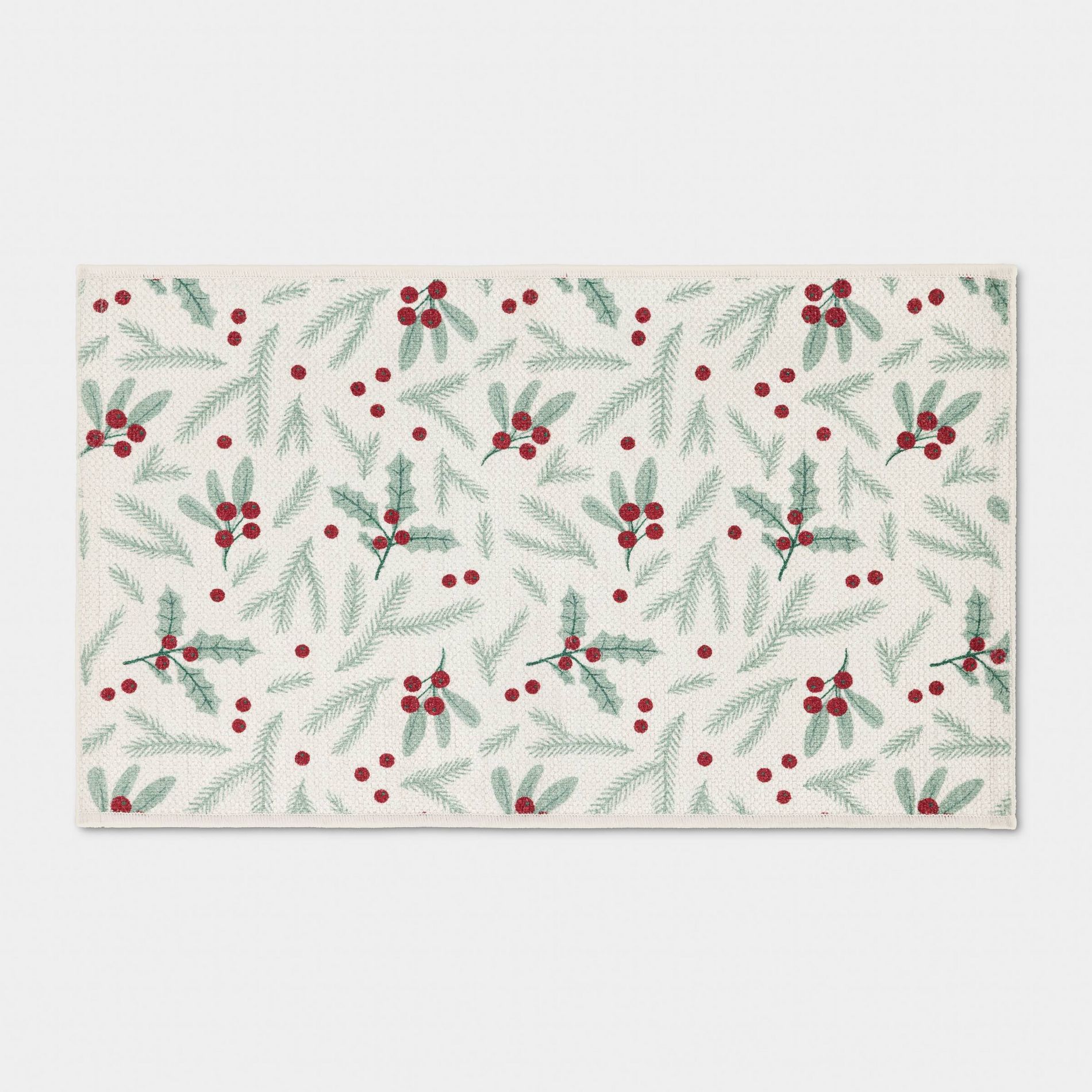 20"x34" Greenery with Holly Berries Accent Rug - Wondershop™