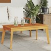 vidaXL Patio Dining Table - Solid Acacia Wood Garden Furniture - Outdoor Rustic Terrace Table - 40.6" x 22.8" x 17.7" - Brown - Easy to Clean - 2 of 4
