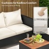 Tangkula 4 Piece Outdoor Conversation Set Patio Cushioned Chairs w/ Storage Coffee Table - 4 of 4