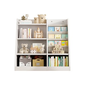 Yinvani Kids Bookshelf, Toddler Baby Sling Book Rack Shelf for Playroom Bedroom Nursery Kindergarten - 1 of 4