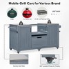 66.5 inch Black Outdoor Kitchen Island for Big Green Egg Grills, Solid Wood Outdoor Grill Cart for Tabletop Grill with Stainless Steel Top - 4 of 4