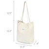 Wrapables Corduroy Tote Bag, Casual Everyday Shoulder Handbag, 2pc Black/Cream - 2 of 4