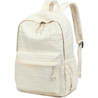 Attop Cream Teen Girls School Backpack Women Laptop Backpack College Book Bag Middle School Travel Work Commuter Backpack