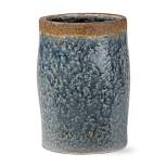 tagltd Crackle Glazed Rustic Vase Tall Blue Denim