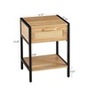 Nightstand Set of 2 with Handmade Natural Drawer, Bedside, End, Rattan Side Table, Night Stand, with Open Storage, for Bedroom, Living Room - 2 of 4