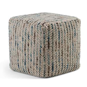 Malcolm Woven Cube Pouf Color Cotton and Wool - WyndenHall