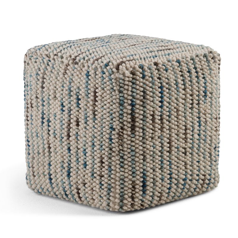 Malcolm Woven Cube Pouf Color Cotton and Wool - WyndenHall, 1 of 9