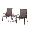 KTMBDW 3 Pieces Patio Set Outdoor Patio Conversation Textilene Bistro Set Modern Porch Lawn Chairs with Coffee Table for Home and Balcony - 2 of 4