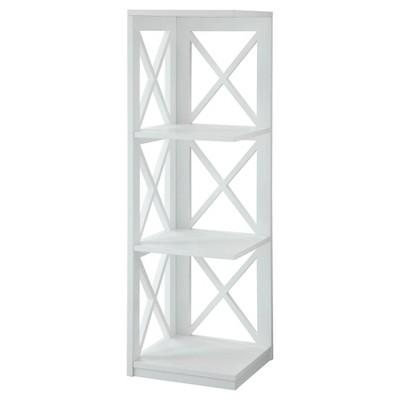 38.5" Oxford 3 Tier Corner Bookcase White - Breighton Home