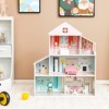 Infans Wooden Dollhouse For Kids 3-Tier Toddler Doll House W/Furniture Gift For Age 3+ - 3 of 4