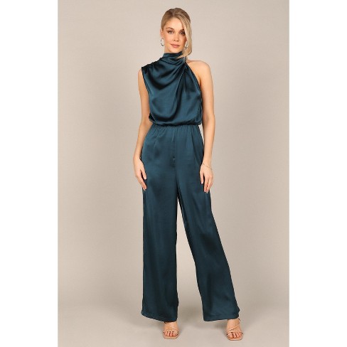 Petal and Pup Womens Savannah One Shoulder Jumpsuit - Teal L