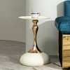 15" Round Side Table for Small Spaces Modern Ends Table with Gold Frame for Living Room-The Pop Home - 2 of 4