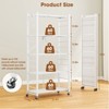 SKONYON Storage Shelves Foldable Metal Shelves Utility Shelving Units with 6 Hooks 4-Tier & 5-Tier - 3 of 4