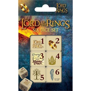 MasterPieces Officially Licensed Lord of the Rings 6 Piece D6 Gaming Dice Set Ages 6 and Up - 1 of 4