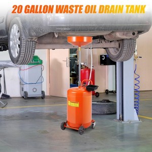 8 Gallon Waste Oil Drain Tank with Wheels, Adjustable Funnel Height 38-65 Inches, Built-in Toolbox, Large Capacity for Garages Auto Repair Shops - 1 of 4