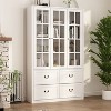 Famapy 47.2"W Modular Organizer Combo Glass Doors Display Cabinet Wooden  Pantry Organizer White - 2 of 4