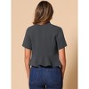 INSPIRE CHIC Women's Casual Open Front 3/4 Sleeve Collarless Business Blazer Cardigan - 3 of 4