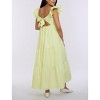 Women's Ruffle Sleeve Tie-Back Maternity Maxi Dress | Motherhood Maternity - 2 of 4