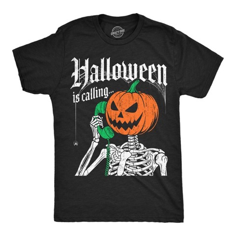 Мужские футболки Crazy Dog T-Shirts, Inc. Mens Funny T Shirts Halloween Is Calling Sarcastic Skeleton Tee For Men - Crazy Dog Men's T Shirt For Halloween Season Black M