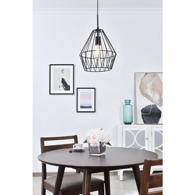 Candor Black Metal and Glass Pendant Light