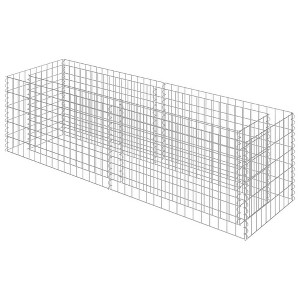 vidaXL Gabion Raised Bed Silver Galvanized Steel - 70.9" x 19.7" x 19.7" - 1 of 4