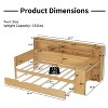 KTMBDW Twin/Full Size Daybed with Storage Shelves and Trundle Bed, Wooden Bed with Study Desk for Bedroom, Guest Room, No Boxing Spring Needed - 4 of 4