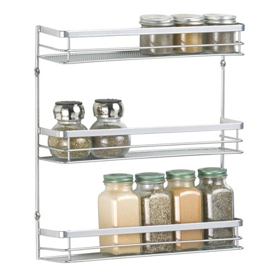 Mdesign Steel Wall Mounted 3-tier Spice Rack Storage Organizer Baskets,  Chrome : Target