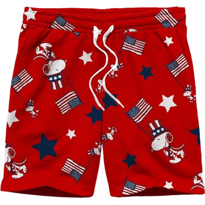 Men's Snoopy Americana Pajama Shorts - Red
