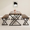 Homhougo Kitchen Table with Benches, Dining Table Set for 4 - 3 of 4
