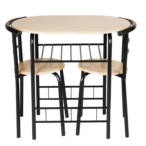 Black compact 2024 table and chairs